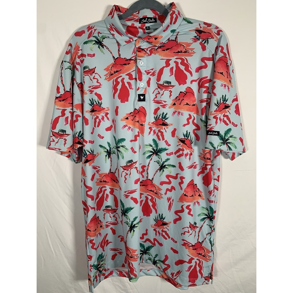 Bad Birdie Men's Short Sleeve Button‎ Shirt Size XL